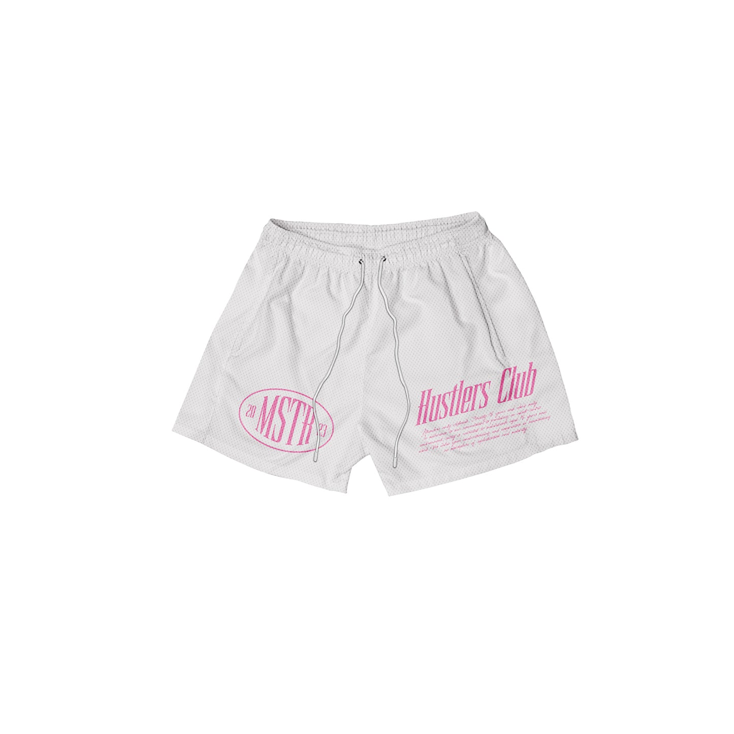 MSTR - HUSTLER COLLECTION MESH SHORT (WHITE-PINK)
