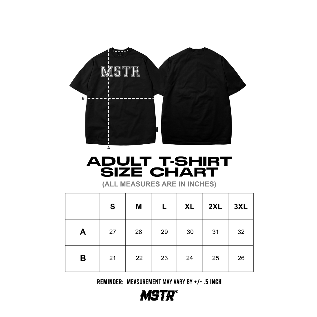 MSTR - ACKRO COLLECTION "BEHIND" TSHIRT (BLACK-WHITE)