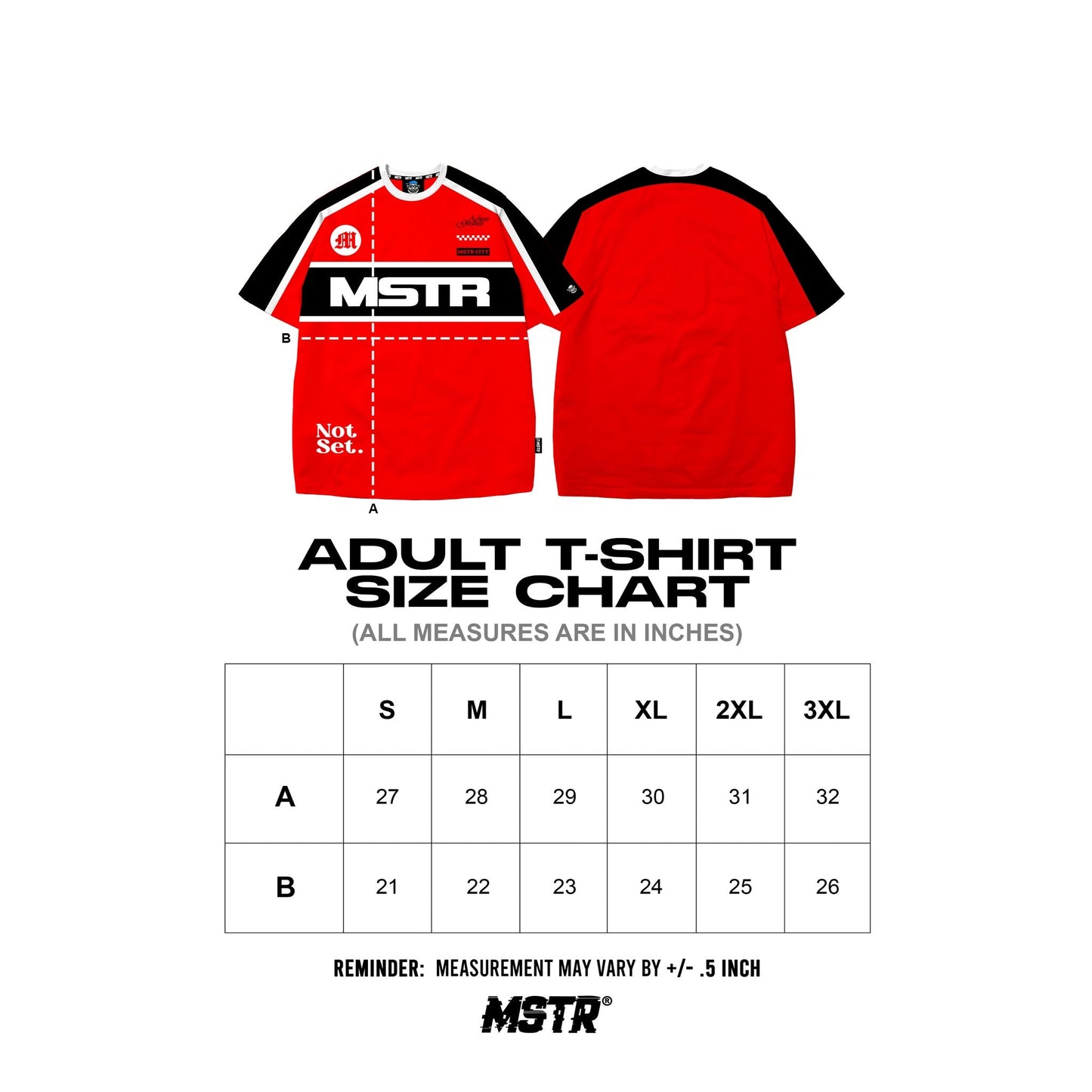 MSTR - TRICOLOR COLLECTION "NOT SET" CUT&SEW TSHIRT (RED)