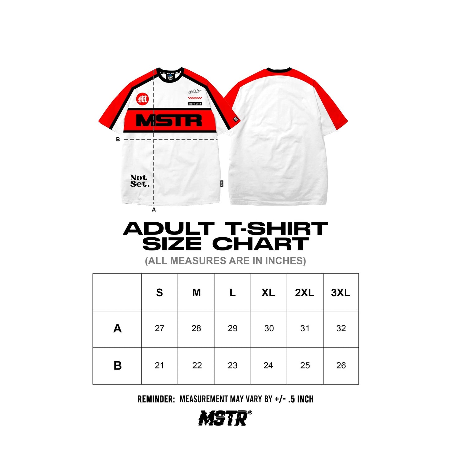 MSTR - TRICOLOR COLLECTION "NOT SET" CUT&SEW TSHIRT (WHITE)