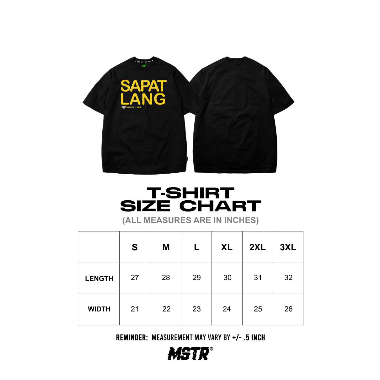 MSTR X HUSTLIN COLLAB 2025 "SAPAT" TSHIRT (BLACK)