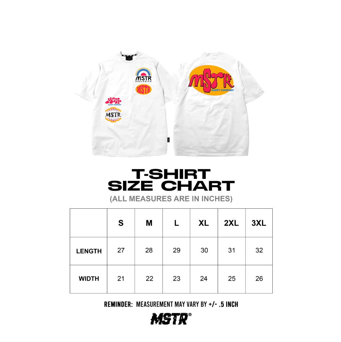 MSTR - CHRONIC COLLECTION "HAPPIE" TSHIRT (WHITE)