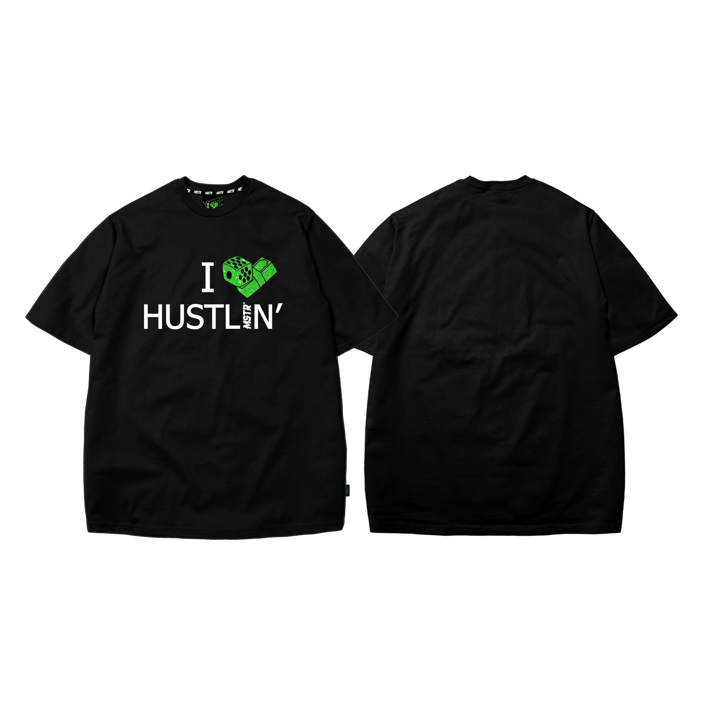 MSTR X HUSTLIN COLLAB 2025 "HUSTLIN" TSHIRT (BLACK)