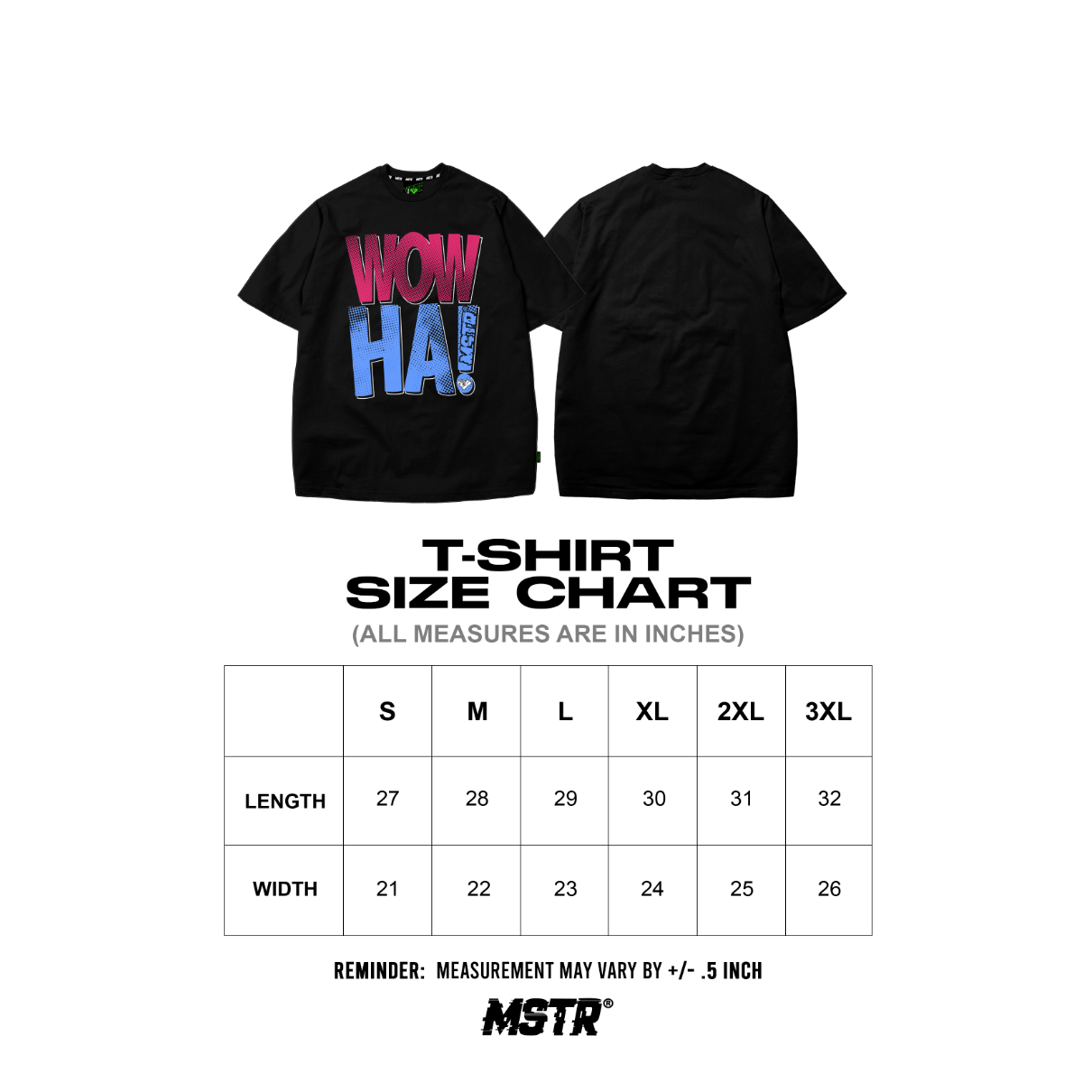 MSTR X HUSTLIN COLLAB 2025 "WOW" TSHIRT (BLACK)