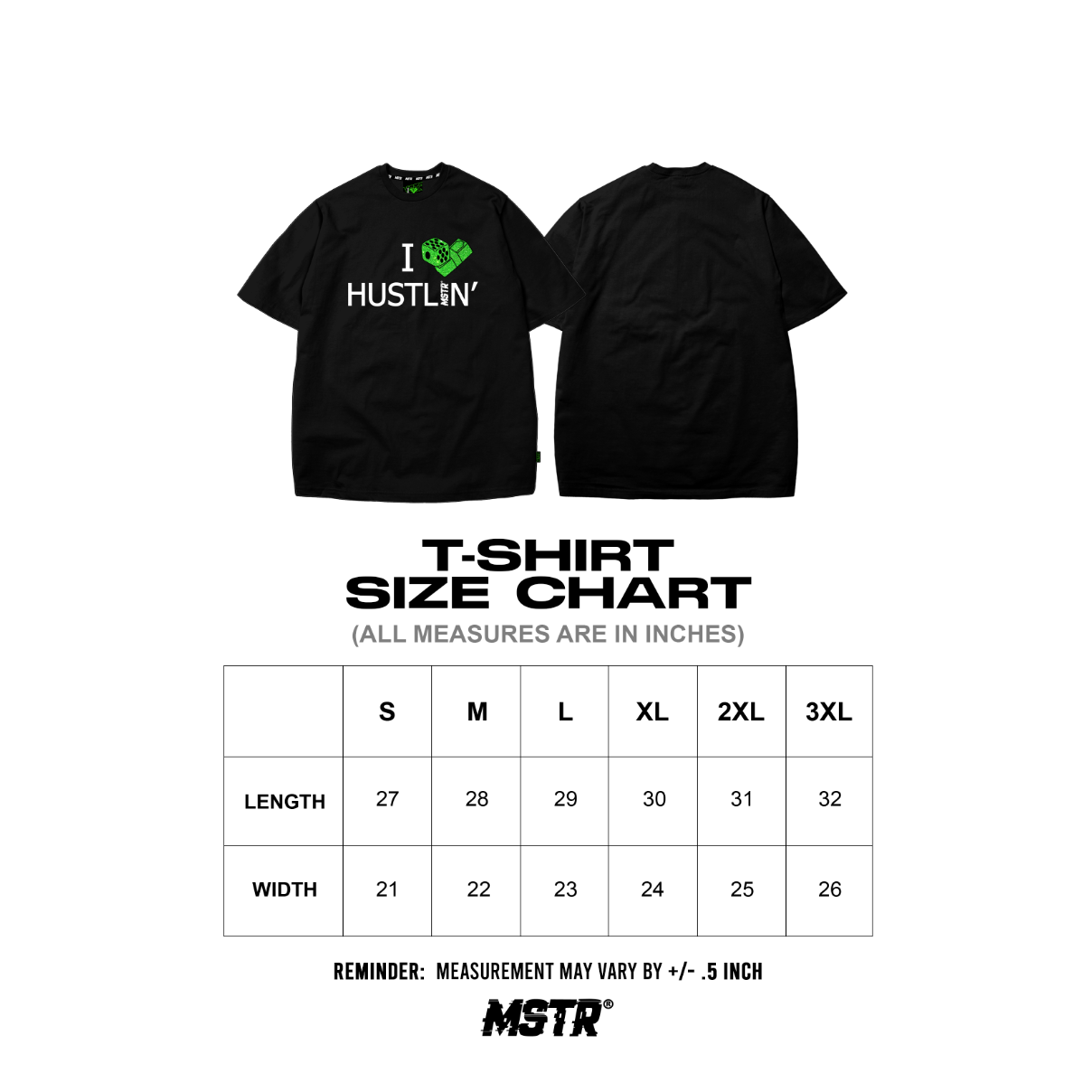 MSTR X HUSTLIN COLLAB 2025 "HUSTLIN" TSHIRT (BLACK)