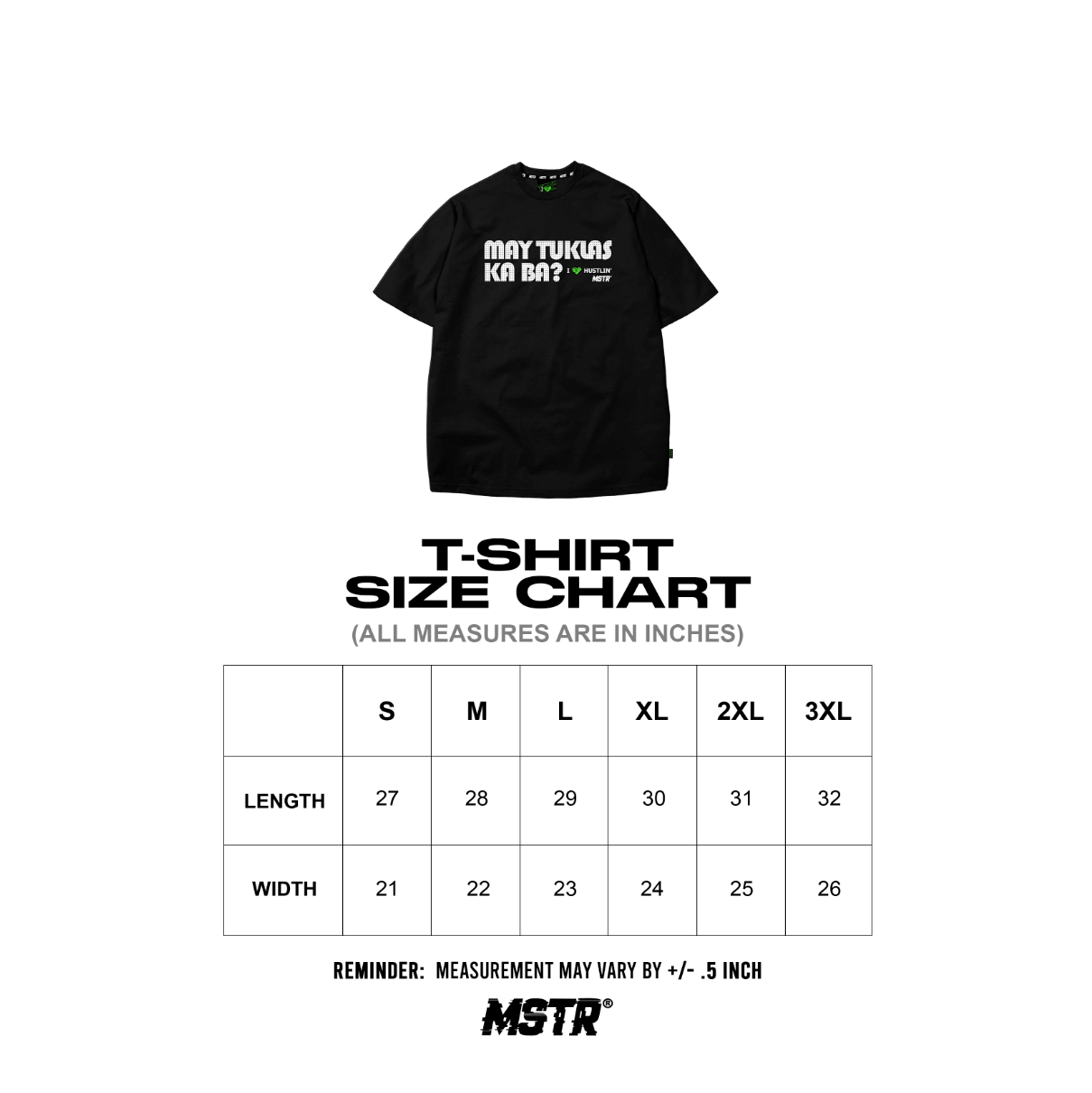 MSTR X HUSTLIN COLLAB 2025 "TUKLAS" TSHIRT (BLACK)