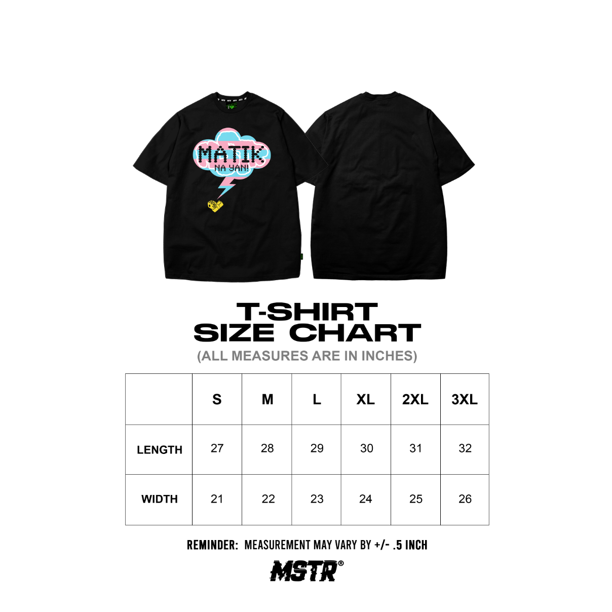 MSTR X HUSTLIN COLLAB 2025 "MATIK" TSHIRT (BLACK)