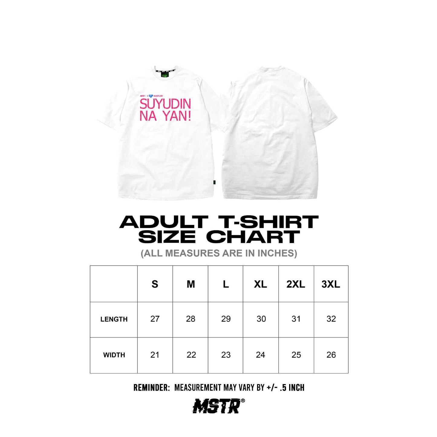 MSTR X HUSTLIN COLLAB 2025 "SUYUDIN" TSHIRT (WHITE)