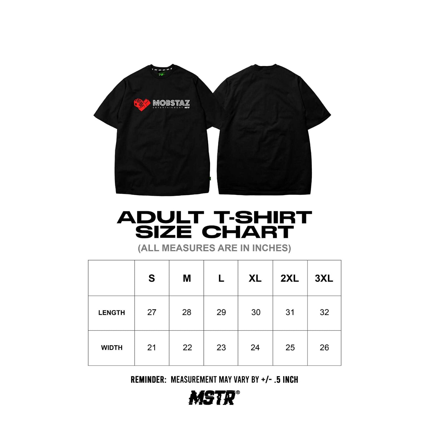 MSTR X HUSTLIN COLLAB 2025 "187MOBSTAZ" TSHIRT (BLACK)