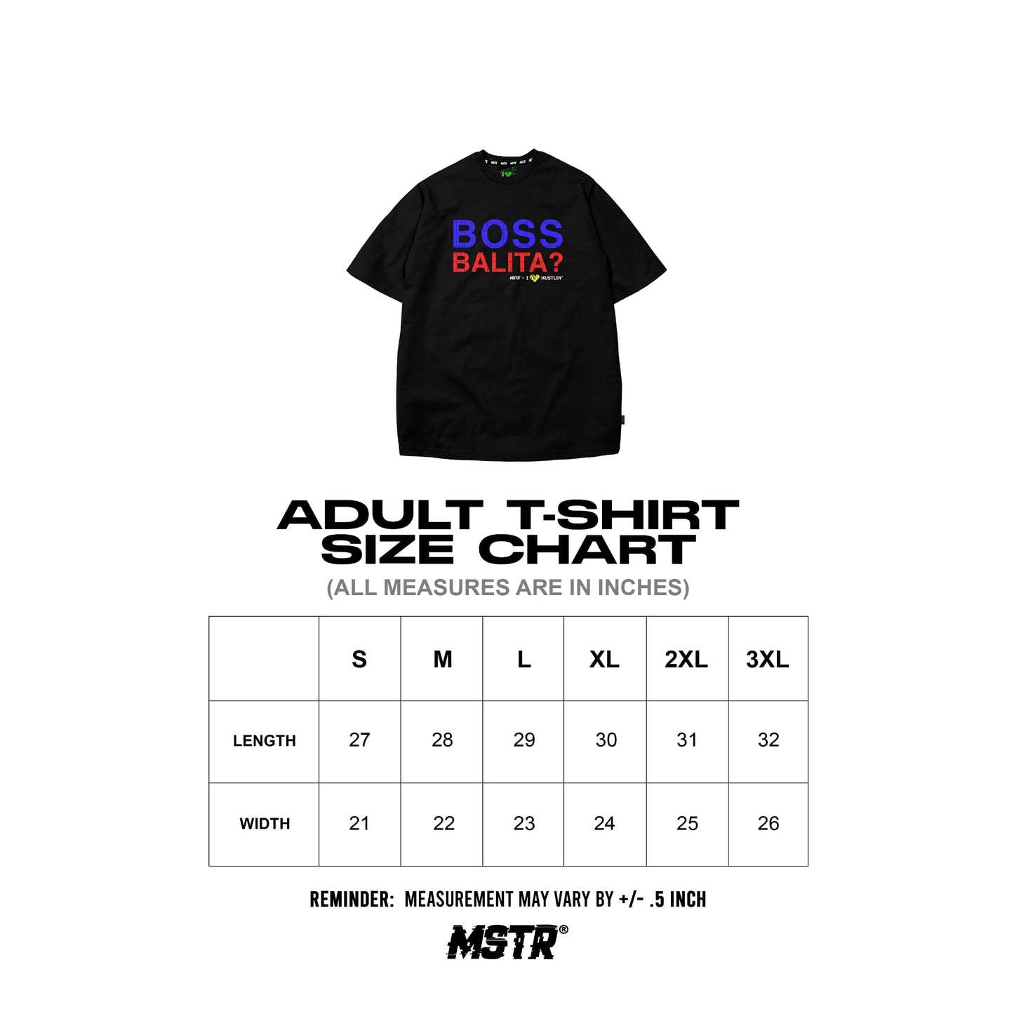 MSTR X HUSTLIN COLLAB 2025 "BOSS PH" TSHIRT (BLACK)