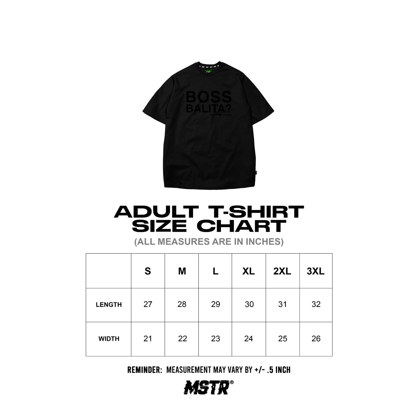 MSTR X HUSTLIN COLLAB 2025 "BOSS META" TSHIRT (BLACK)
