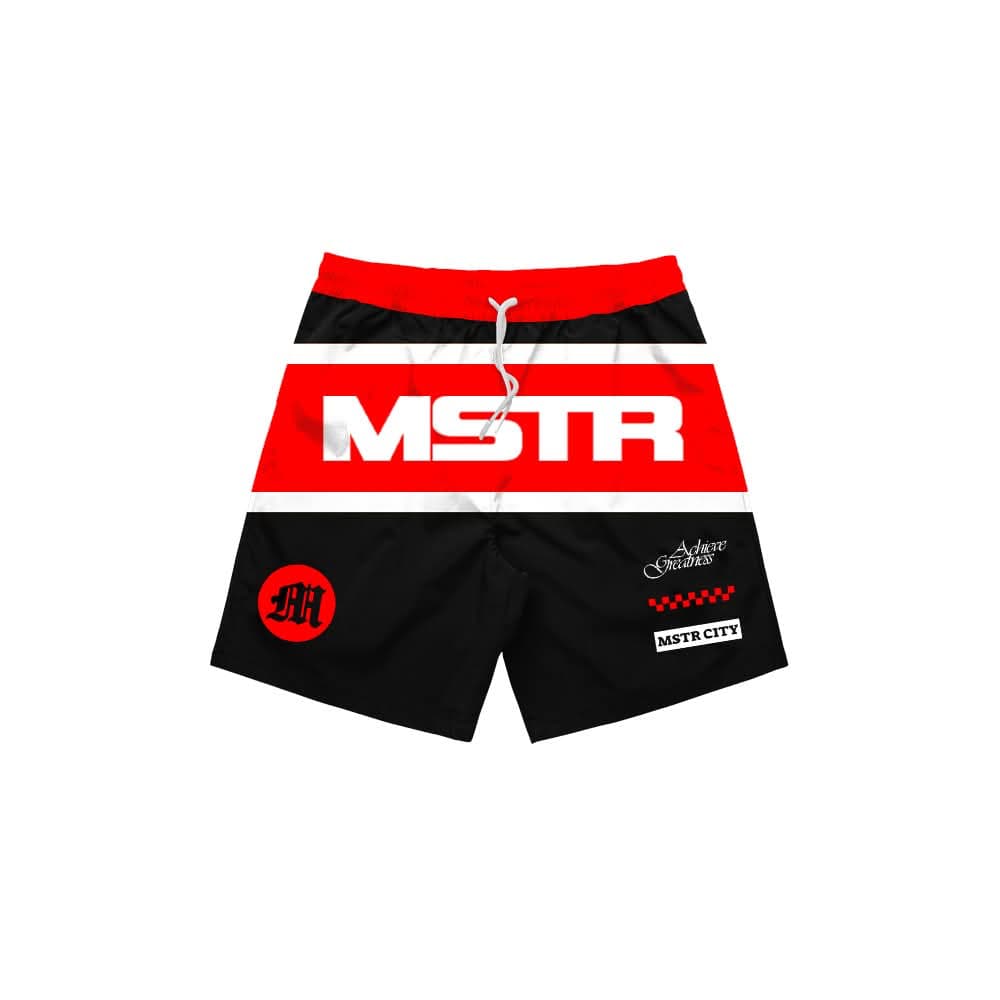 MSTR - TRICOLOR COLLECTION "NOT SET" EMBRO PATCH MESH SHORT (BLACK)