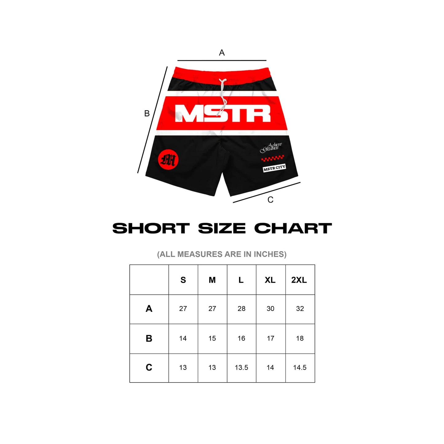 MSTR - TRICOLOR COLLECTION "NOT SET" EMBRO PATCH MESH SHORT (BLACK)
