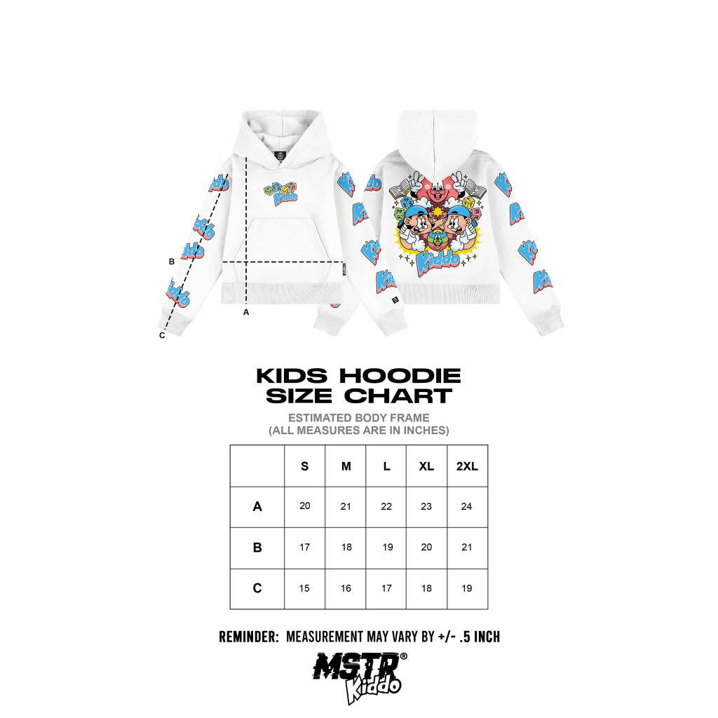 MSTR - YOUTHFUL COLLECTION "GOODJOB" KIDS HOODIE (WHITE)