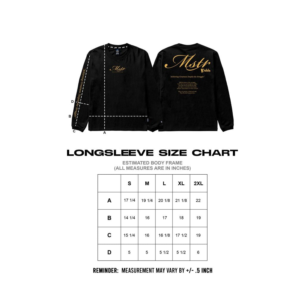 MSTR - YOUTHFUL COLLECTION "AGDS" KIDS LS (BLACK)