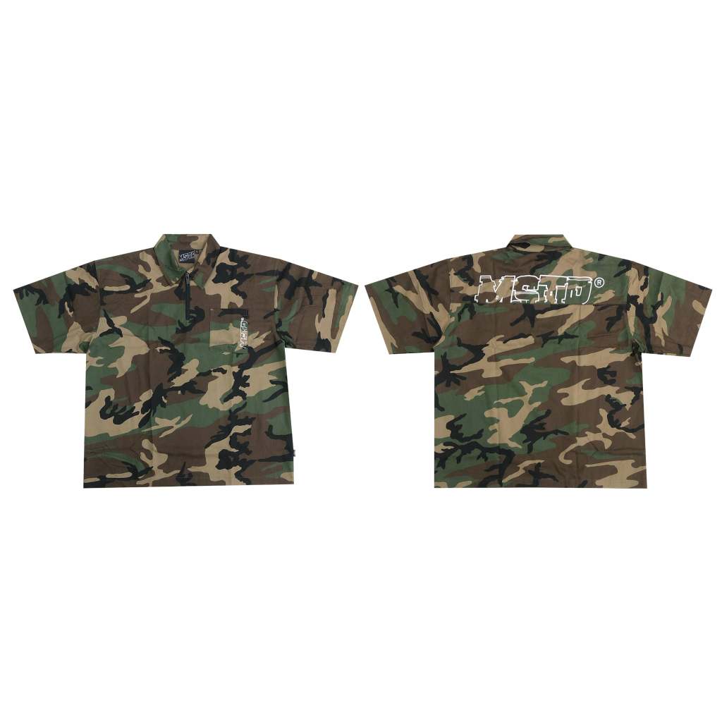 MSTR - CAMOUFLAGE COLLECTION "ZIP CAMOU" ZIP POLO SHIRT (ARMY GREEN)