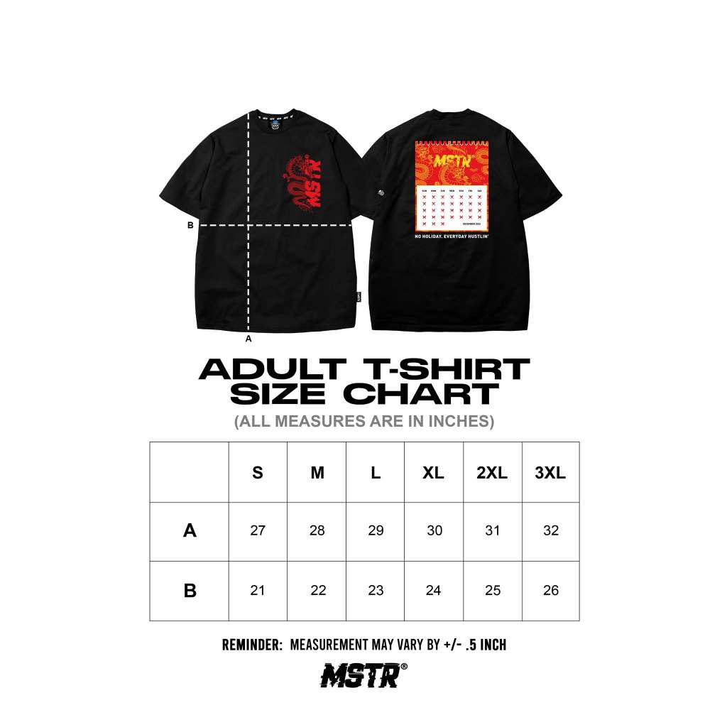 MSTR - ESCALATE COLLECTION "CALENDAR" TSHIRT (BLACK)