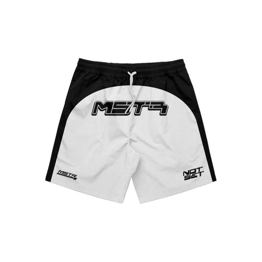 MSTR - HOARD COLLECTION "H3" CUT & SEW SHORT (WHITE BLACK)