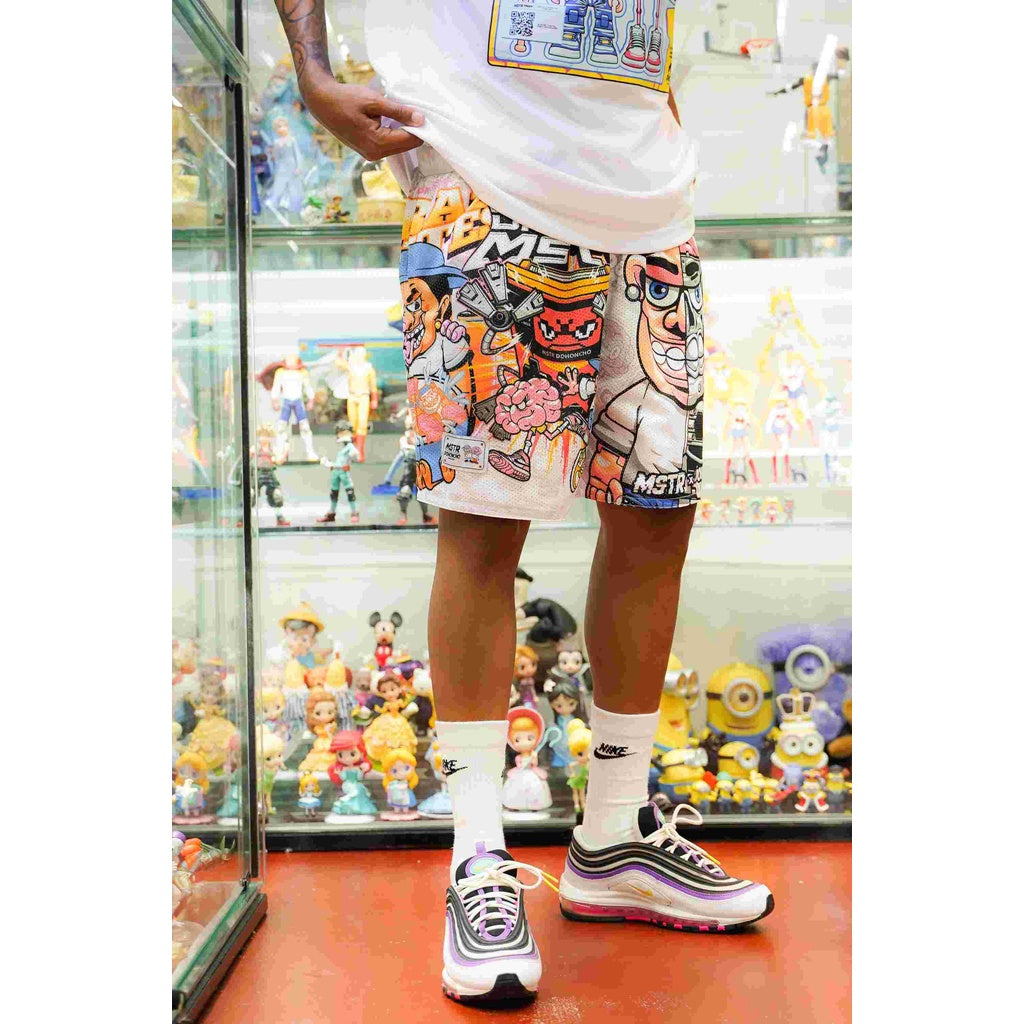 MSTR X DOHONCHO COLLAB - FULL MECHA MESH SHORT (WHITE)