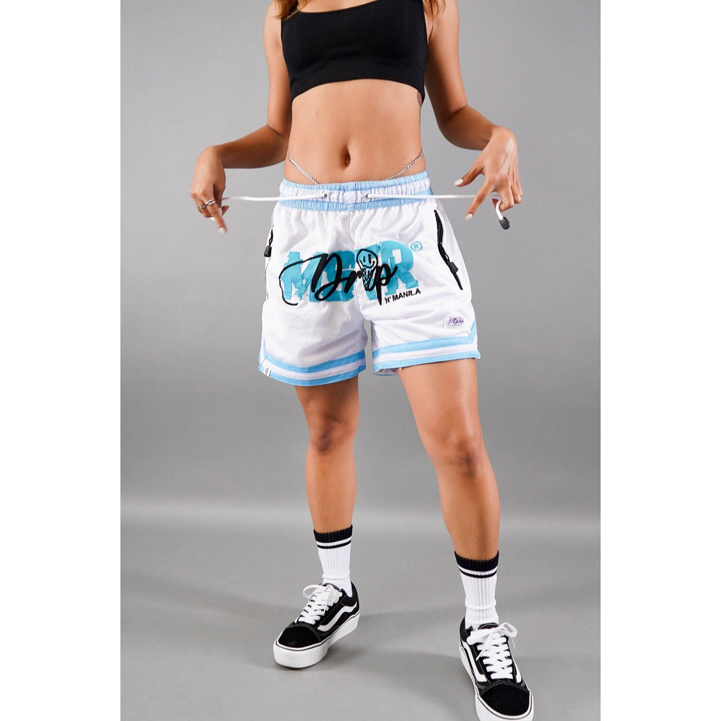 MSTR X DRIP COLLAB - PATCH MESH SHORT (WHITE)