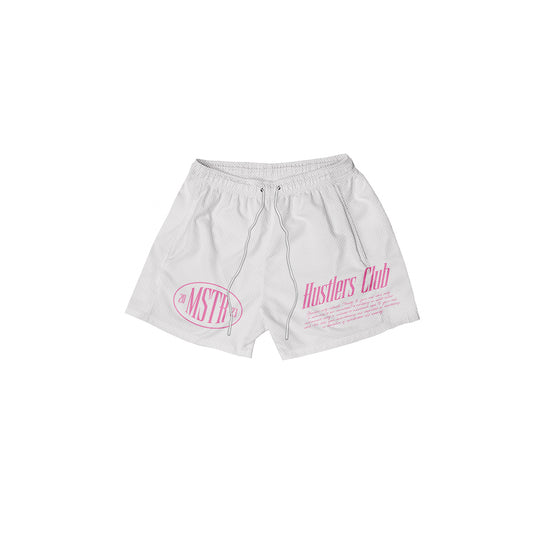 MSTR - HUSTLER COLLECTION MESH SHORT (WHITE-PINK)