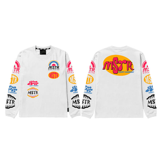 MSTR - CHRONIC COLLECTION "HAPPIE" LONGSLEEVE (WHITE)
