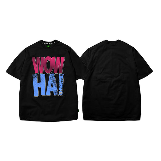 MSTR X HUSTLIN COLLAB 2025 "WOW" TSHIRT (BLACK)