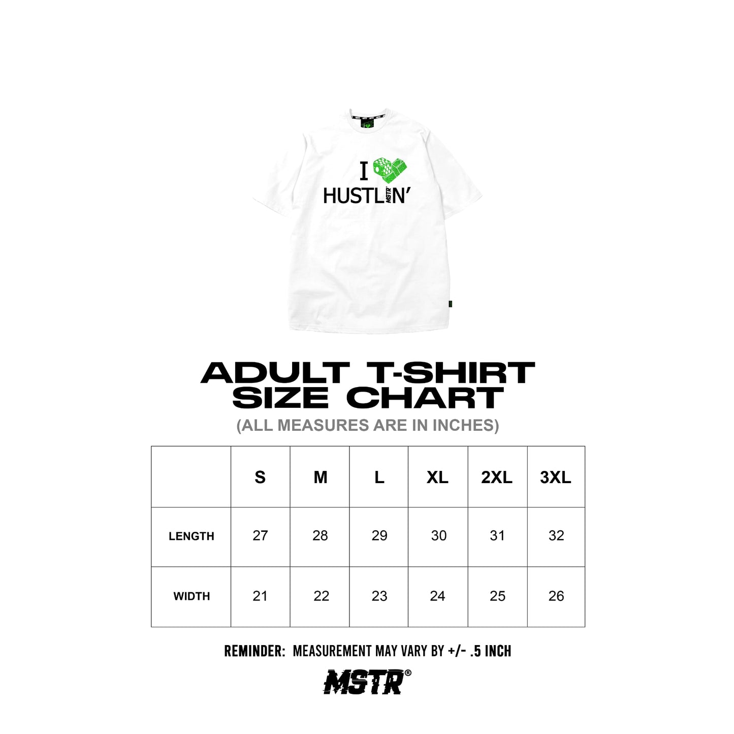 MSTR X HUSTLIN COLLAB 2025 "HUSTLIN" TSHIRT (WHITE)