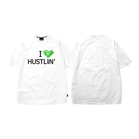MSTR X HUSTLIN COLLAB 2025 "HUSTLIN" TSHIRT (WHITE)