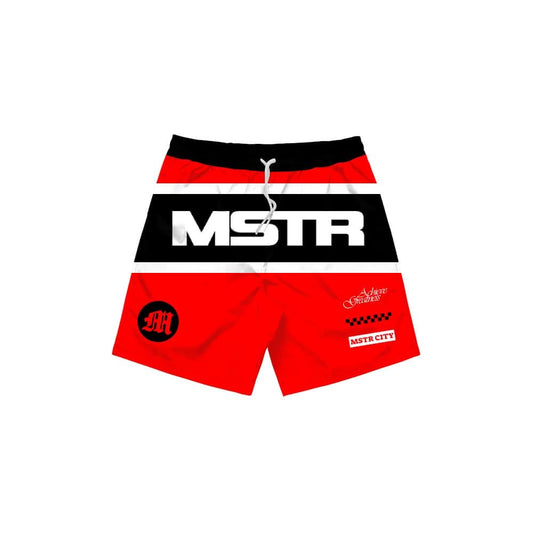 MSTR - TRICOLOR COLLECTION "NOT SET" EMBRO PATCH MESH SHORT (RED)