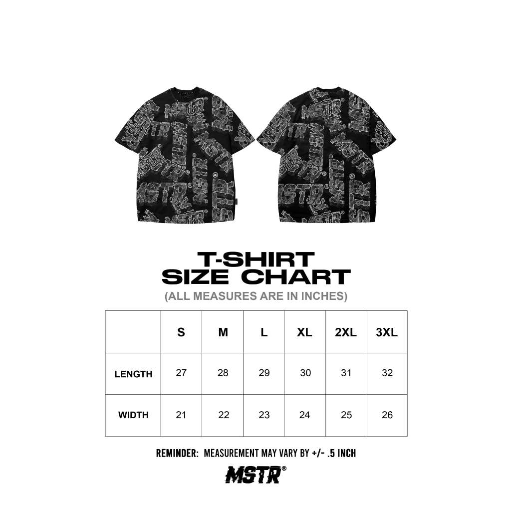 MSTR - FULL PRINT COLLECTION "PILED" TSHIRT (BLACK)