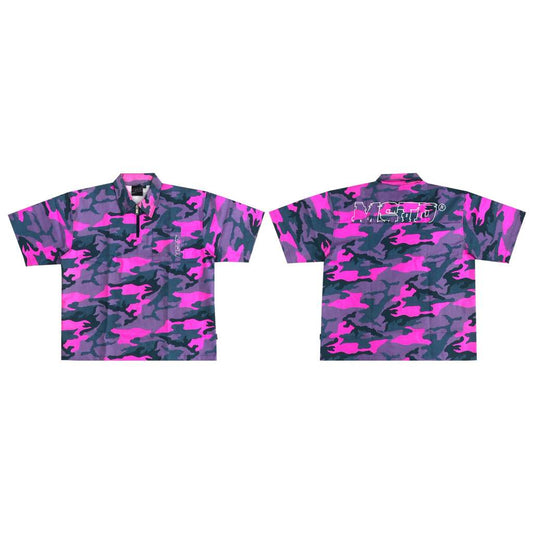MSTR - CAMOUFLAGE COLLECTION "ZIP CAMOU" ZIP POLO SHIRT (PINK)
