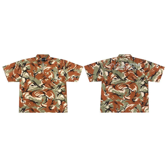 MSTR - CAMOUFLAGE COLLECTION "ZIP CAMOU" ZIP POLO SHIRT (MUSTARD)