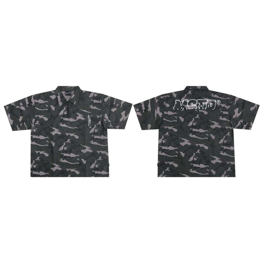 MSTR - CAMOUFLAGE COLLECTION "ZIP CAMOU" ZIP POLO SHIRT (BLACK)