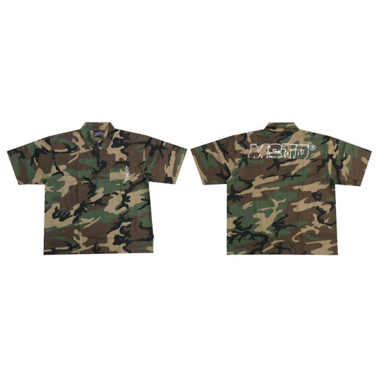 MSTR - CAMOUFLAGE COLLECTION "ZIP CAMOU" ZIP POLO SHIRT (ARMY GREEN)