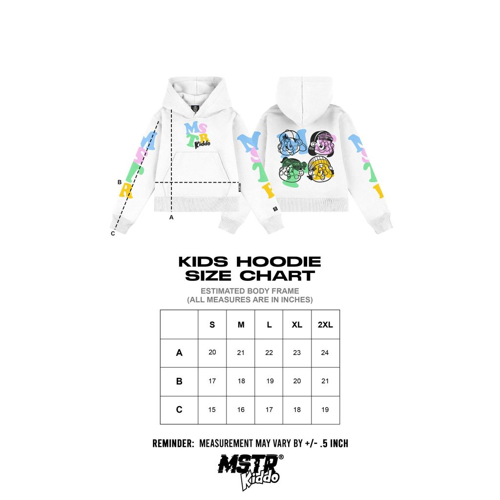 MSTR - YOUTHFUL COLLECTION "KIDDO" KIDS HOODIE (WHITE)