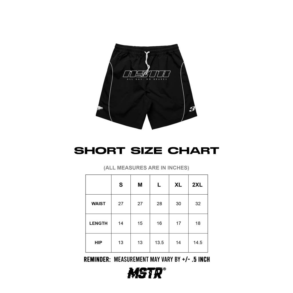 MSTR - HOARD COLLECTION "H12" CUT & SEW SHORT (BLACK)