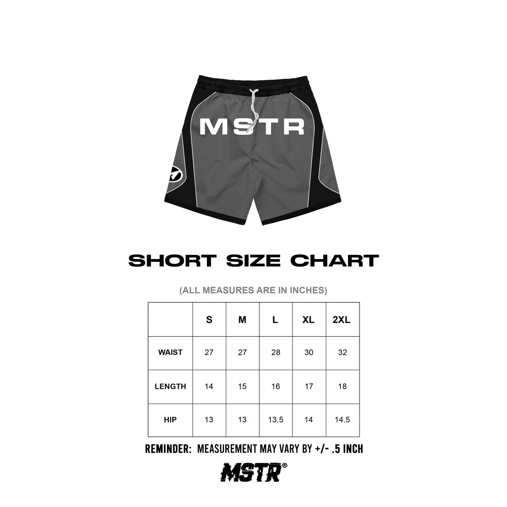 MSTR - HOARD COLLECTION "H4" CUT & SEW SHORT (GRAY BLACK)
